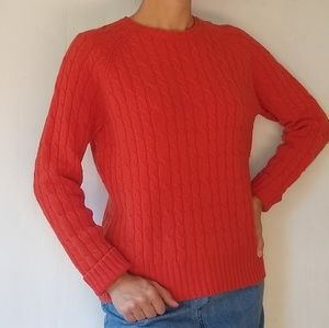 GAP super soft lambswool pumpkin orange cable knit sweater size large